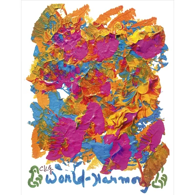 Sri Chinmoy - kasírozott Jharna Kala festmény reprodukció - World-Harmony - Világharmónia 3 - sorsnavishop.hu